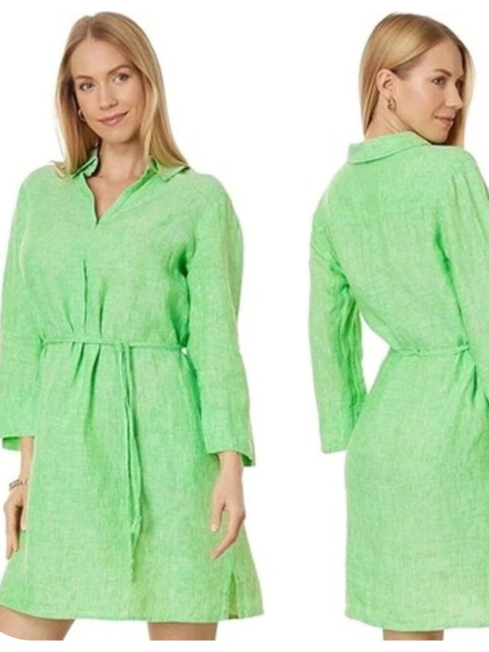 LILLY PULITZER Pilar Linen Tunic DRESS Large, Gecko green